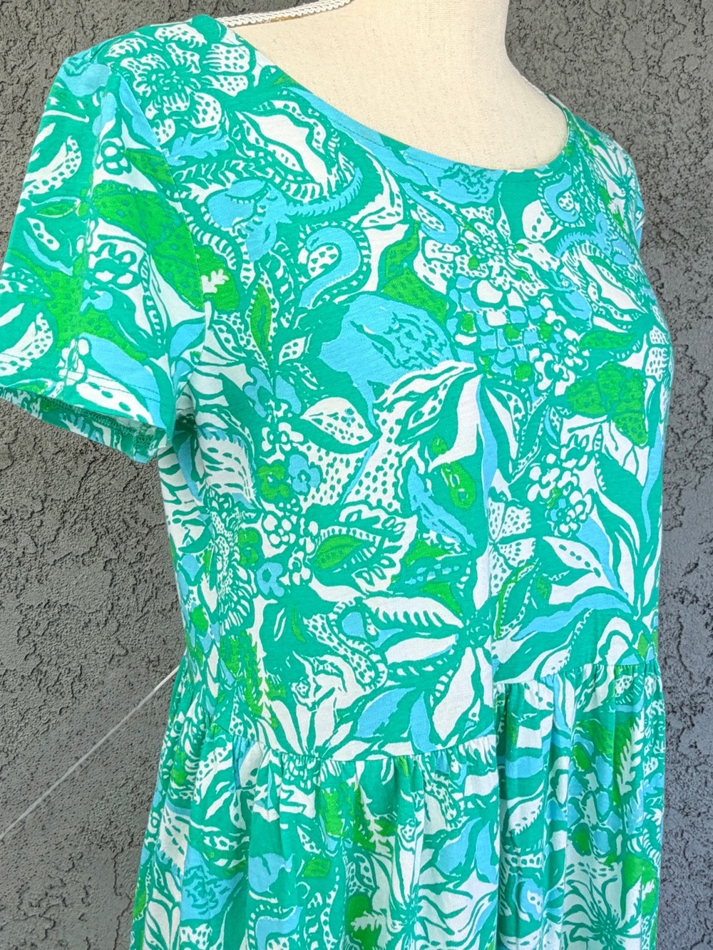 Lilly Pulitzer Tiered T-Shirt Dress Geanna Style 010343 Cotton  Small - Picture 5 of 12